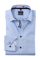 Olymp Luxor Modern Fit Shirt with Trim - Blue