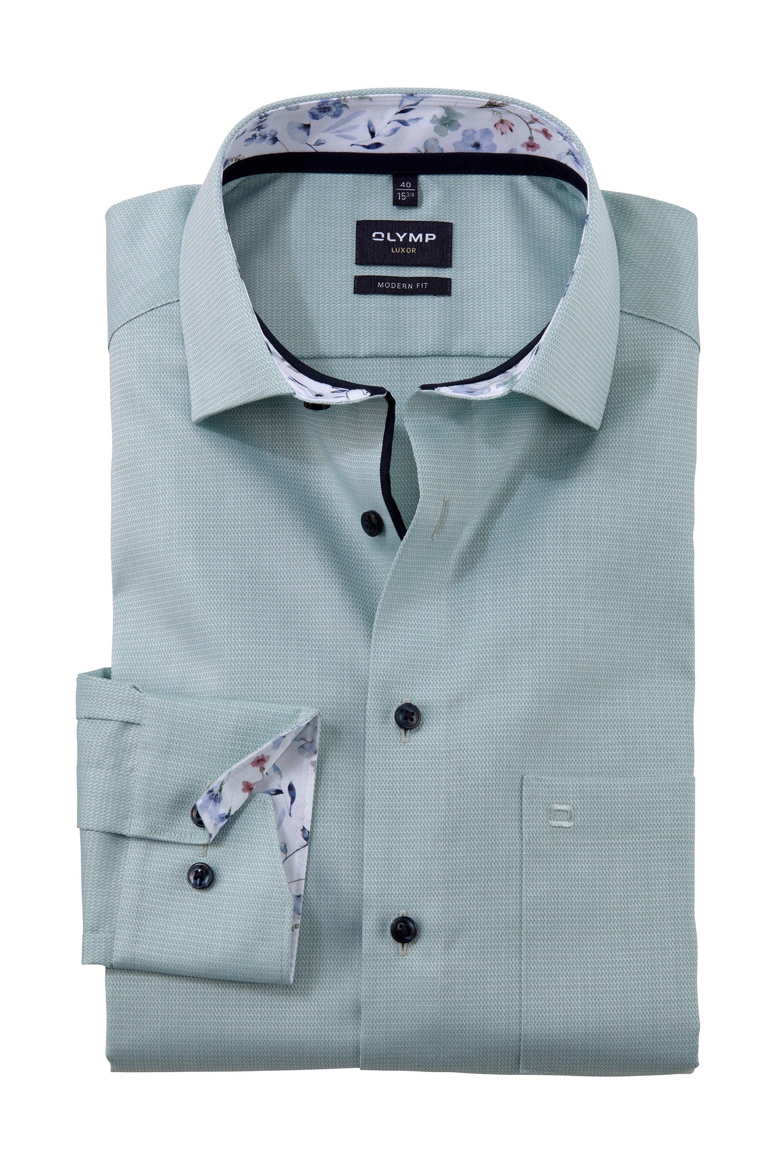 Olymp Luxor Modern Fit Shirt with Trim - Green