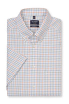 Olymp Luxor Modern Fit Short Sleeve Check Shirt - Green/Blue