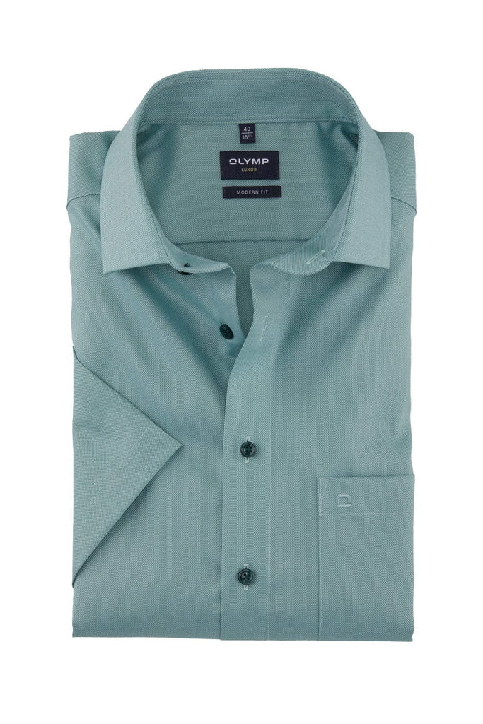 Olymp Luxor Modern Fit Short Sleeve Shirt - Green