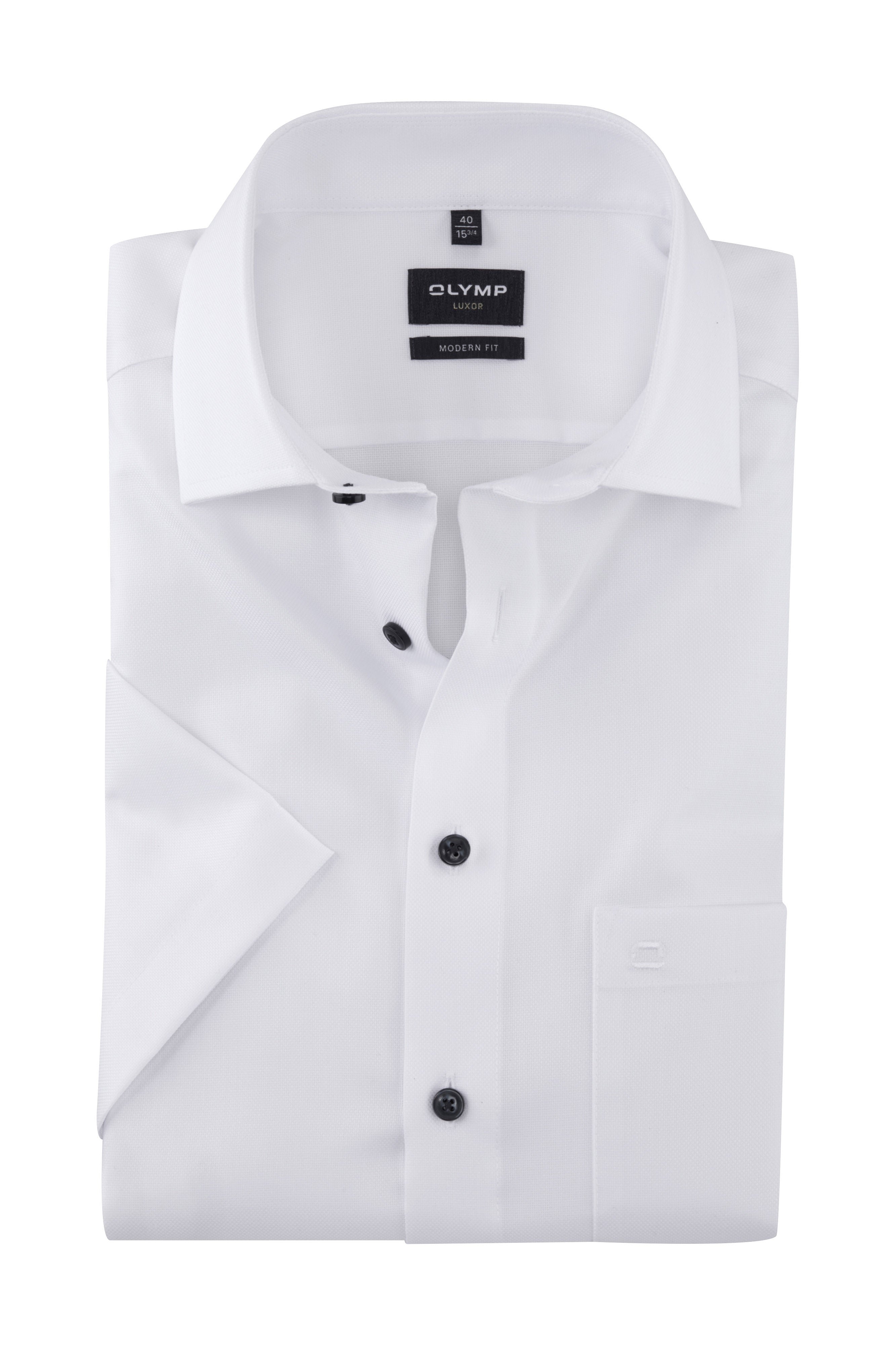 Olymp Luxor Modern Fit Short Sleeve Shirt - White