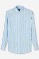 Olymp Luxor Modern Fit Stripe Oxford Shirt - Light Blue/Green