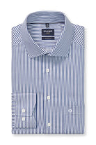 Olymp Luxor Modern Fit Stripe Shirt - Dark Blue