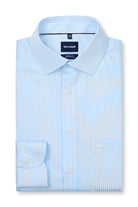 Olymp Luxor Modern Fit Stripe Shirt - Light Blue