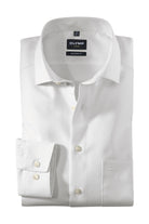 Olymp Luxor Modern Fit Thick Twill Plain Shirt - White