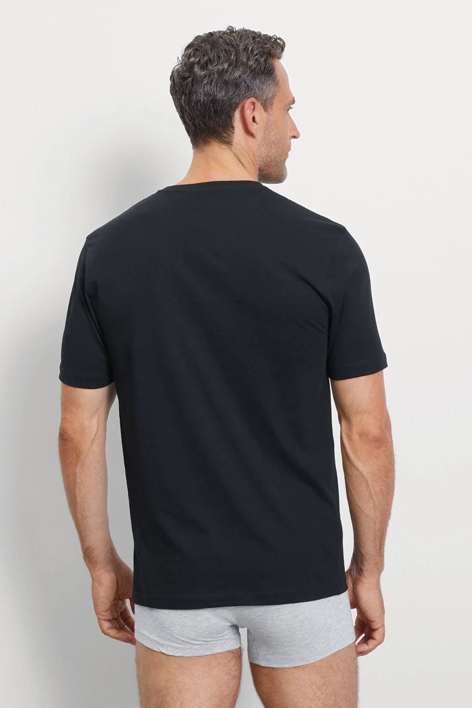 Olymp Modern Fit Crew Neck 2 Pack T-Shirt - Black