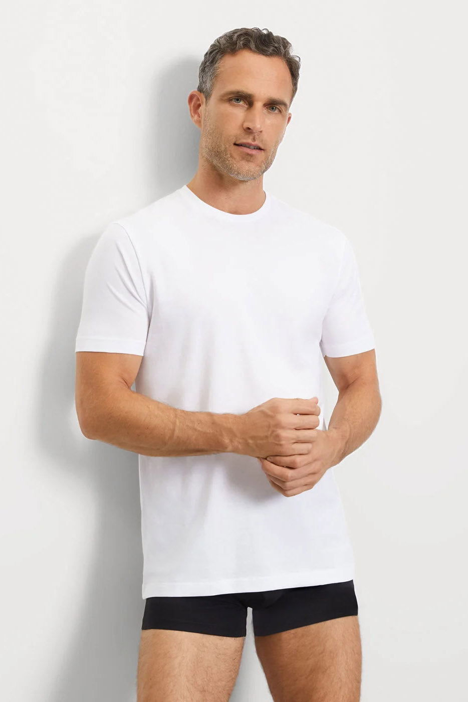 Olymp Modern Fit Crew Neck 2 Pack T-Shirt - White