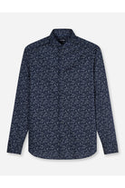 Olymp Modern Fit Smart Business Floral Print Shirt - Navy