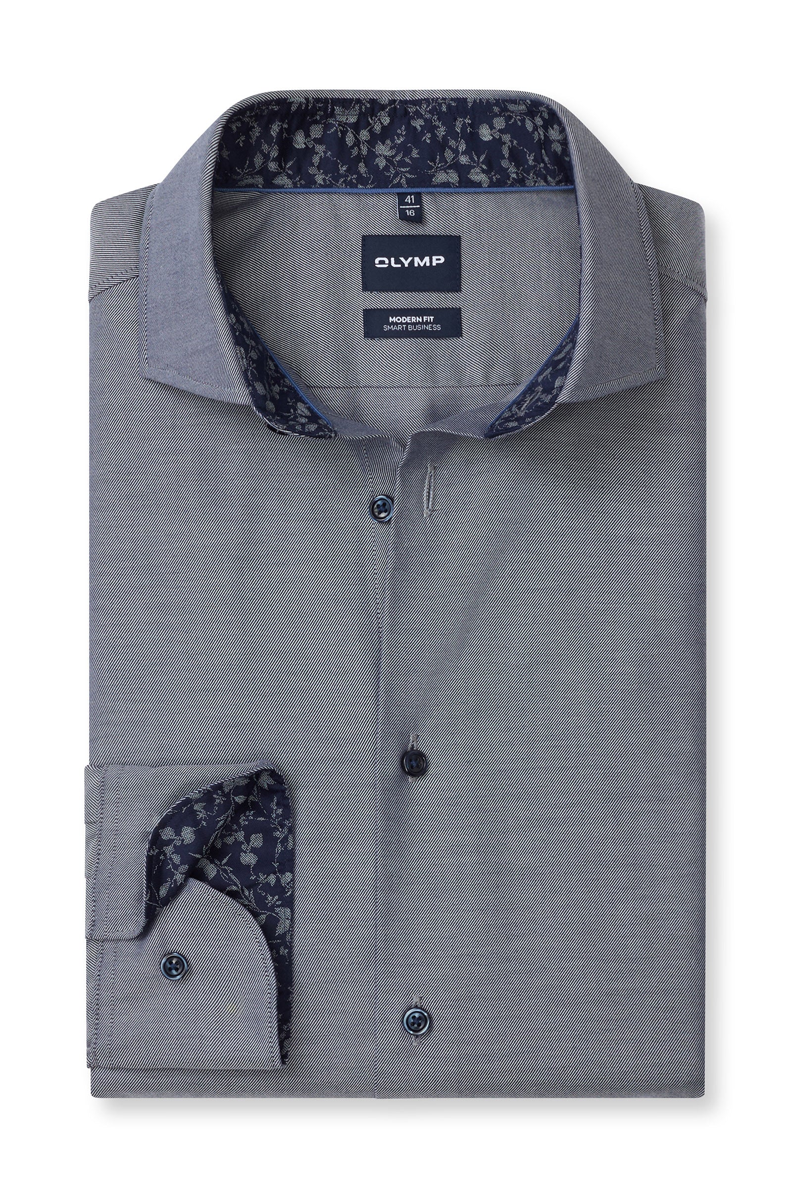Olymp Modern Fit Smart Business Soft Twill Shirt - Navy