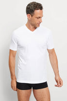 Olymp Modern Fit V-Neck 2 Pack T-Shirt - White