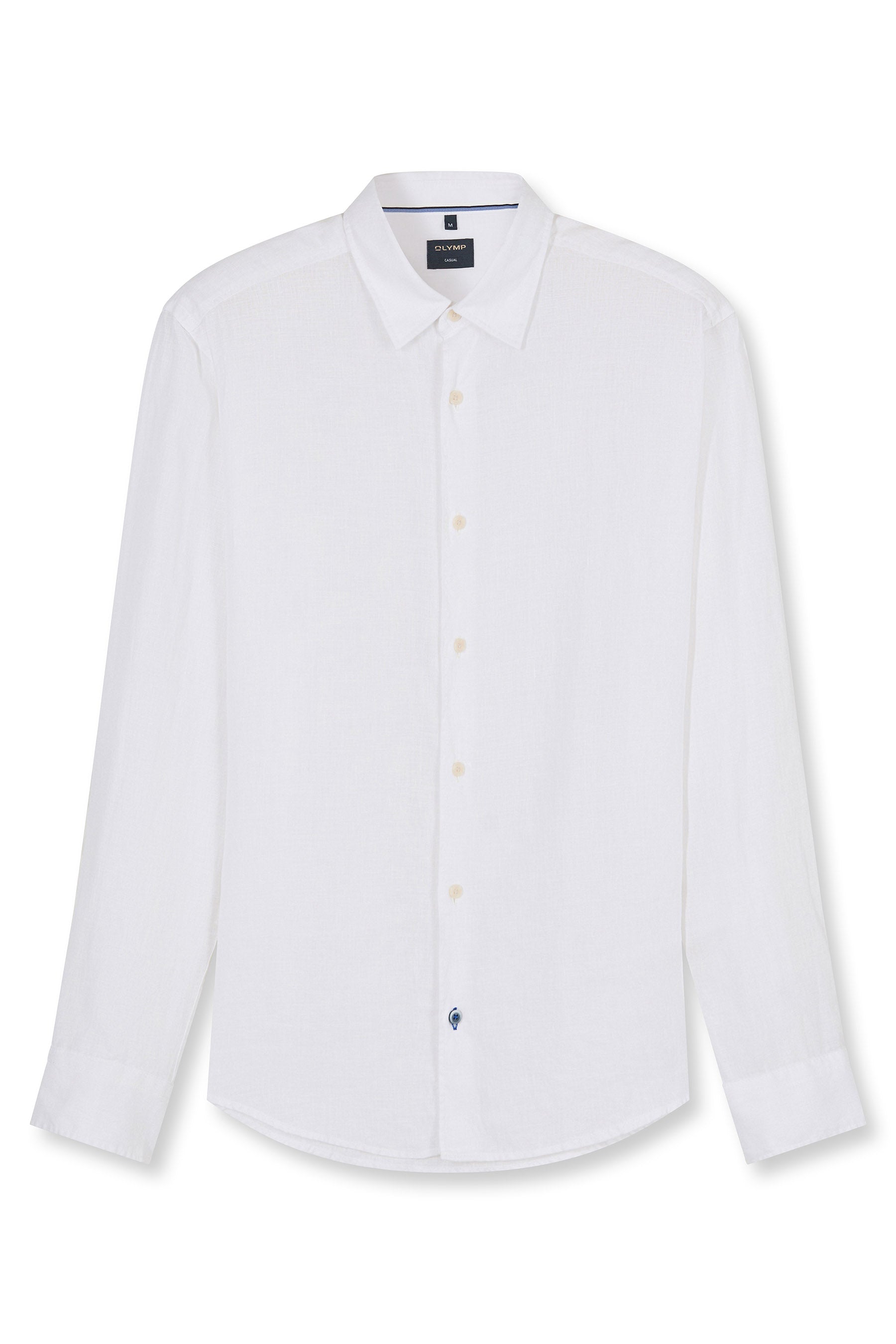 Olymp Regular Fit Pure Linen Shirt - White