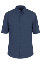 Olymp Regular Fit Pure Linen Short Sleeve Shirt - Royal Blue