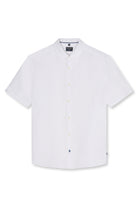 Olymp Regular Fit Pure Linen Short Sleeve Shirt - White