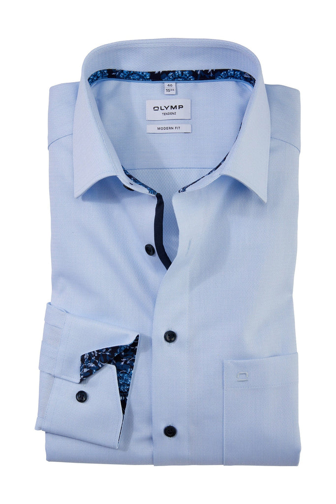 Olymp Tendenz Modern Fit Long Sleeve Shirt - Blue