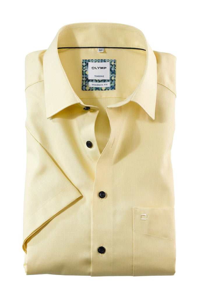 Olymp Tendenz Modern Fit Short Sleeve Shirt - Lemon 860612_51_17