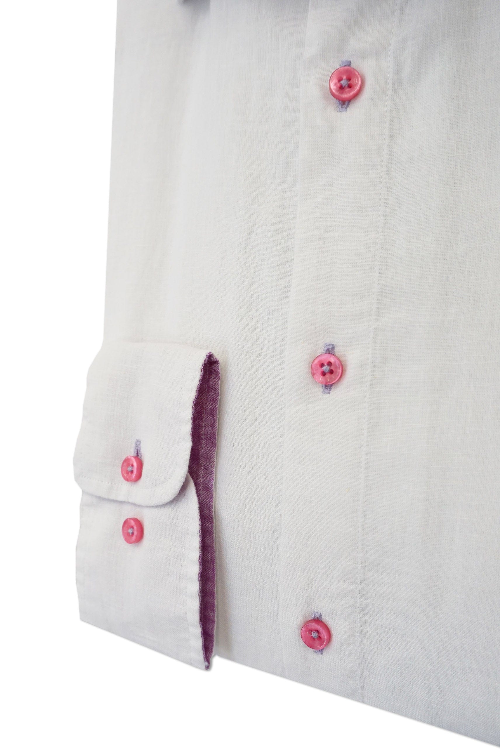 Oscar Plain Linen Blend Regular Fit Shirt - White