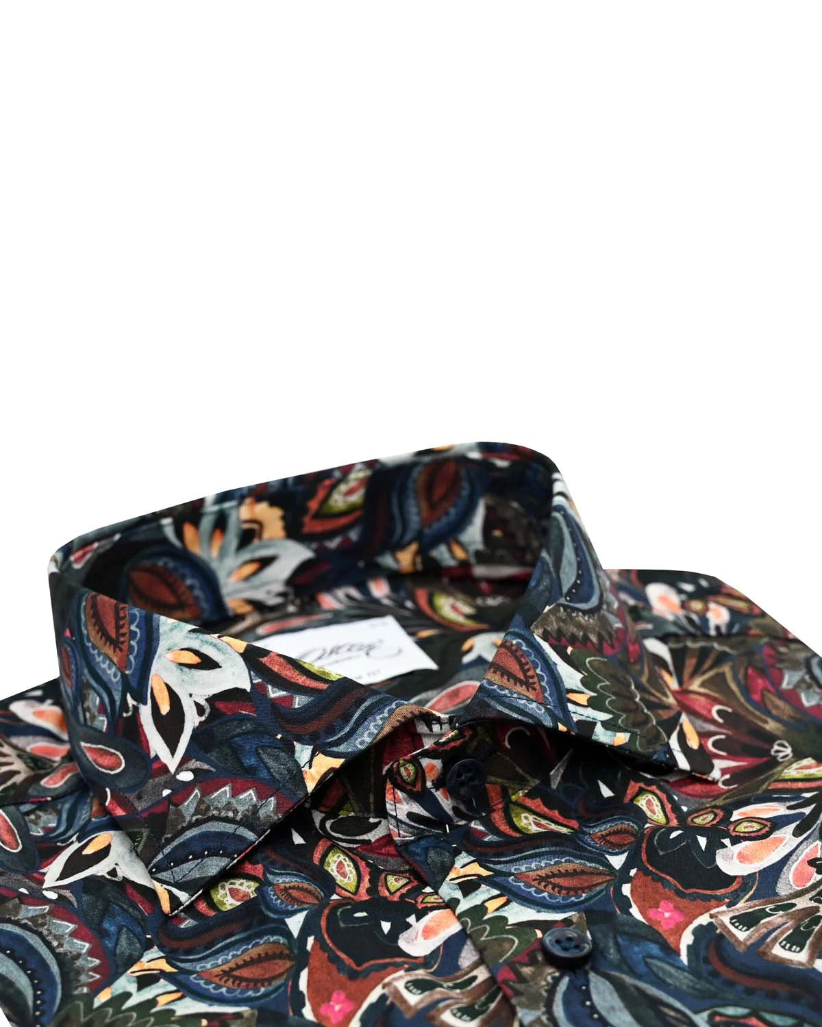 Oscar Pure Cotton Abstract Print Shirt - Dark Blue
