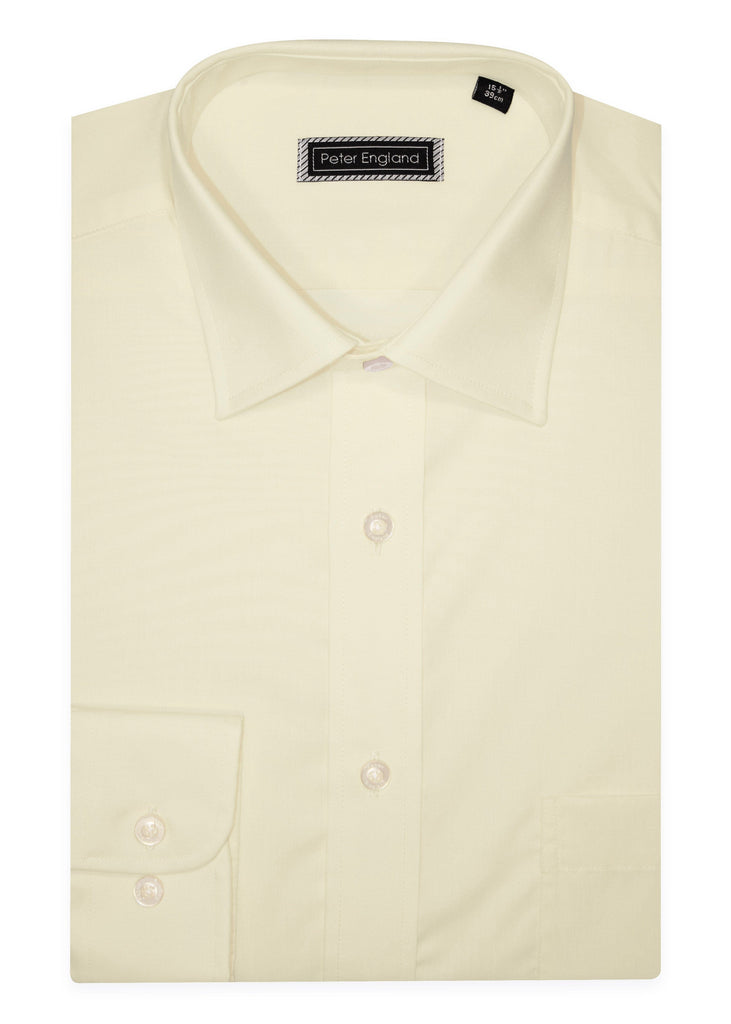 Peter England Non-Iron Plain Shirt - Ecru