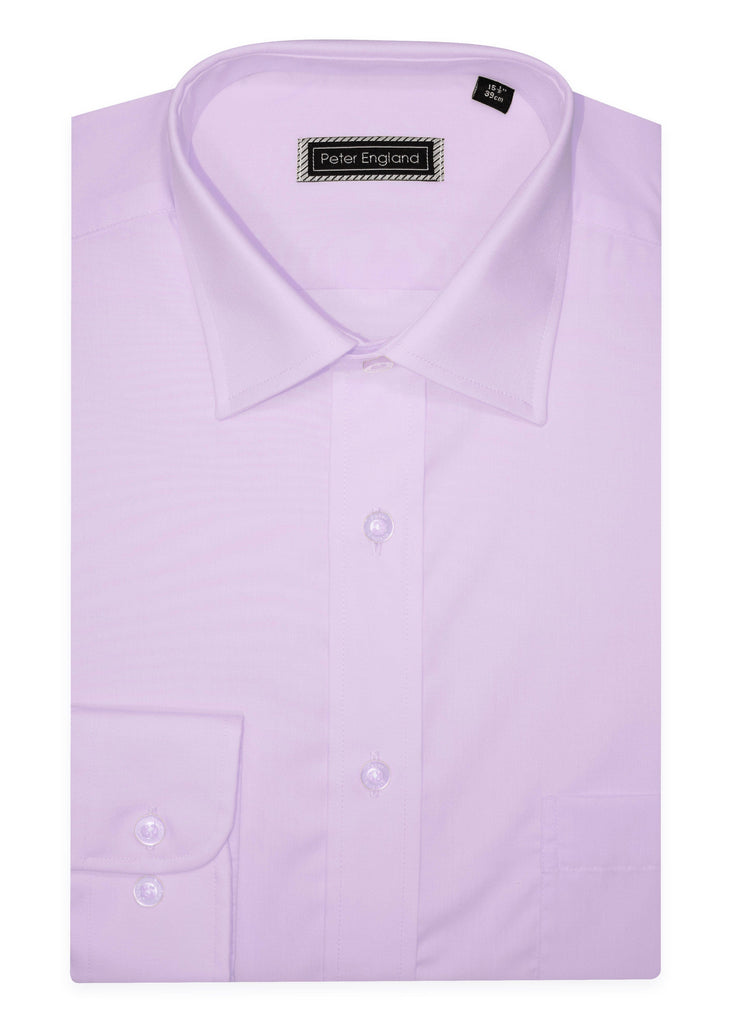 Peter England Non-Iron Plain Shirt - Large Sizes - Lavender