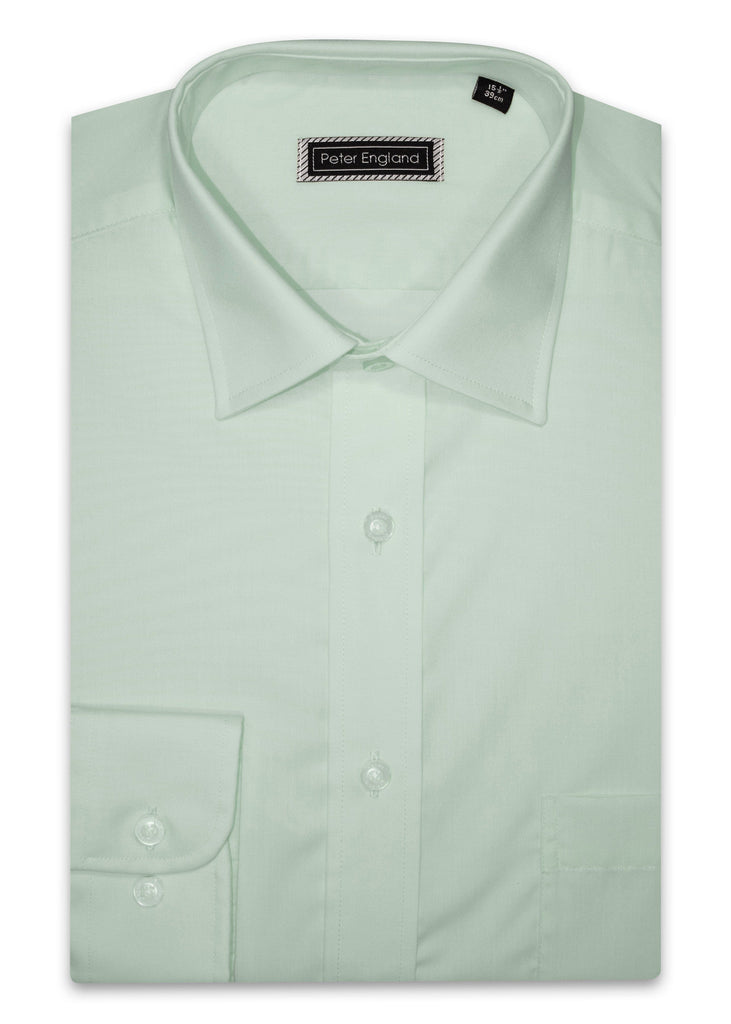 Peter England Non-Iron Plain Shirt - Large Sizes - Sage
