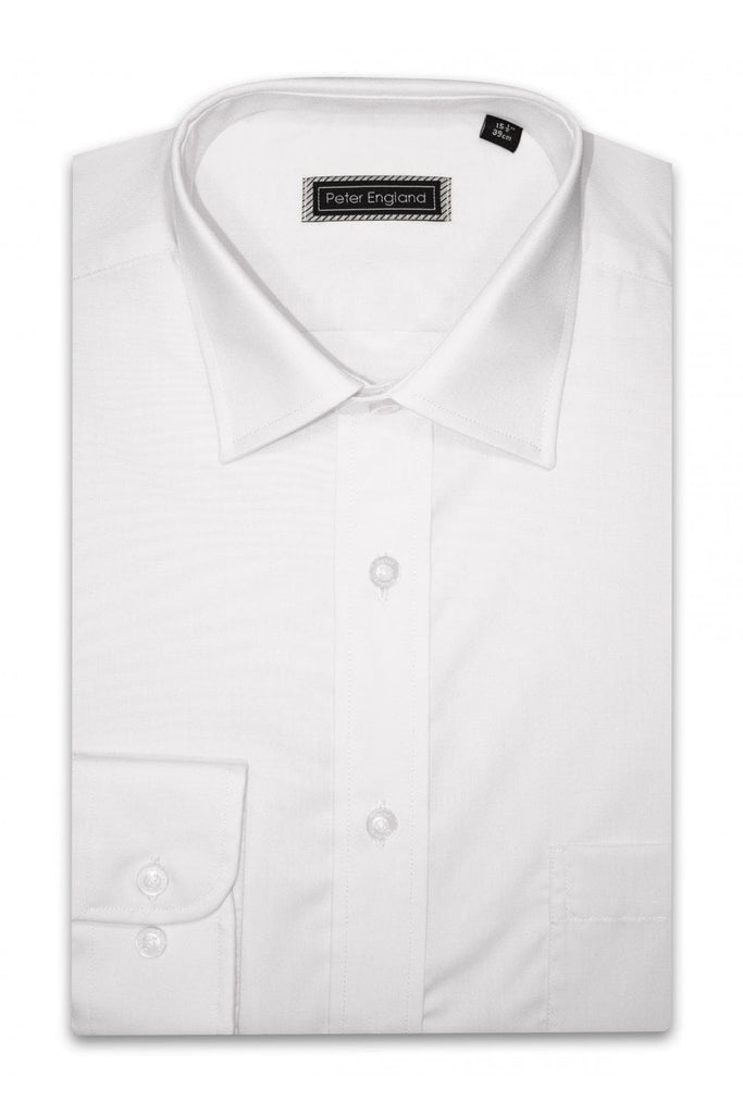 Peter England Non-Iron Plain Shirt - White