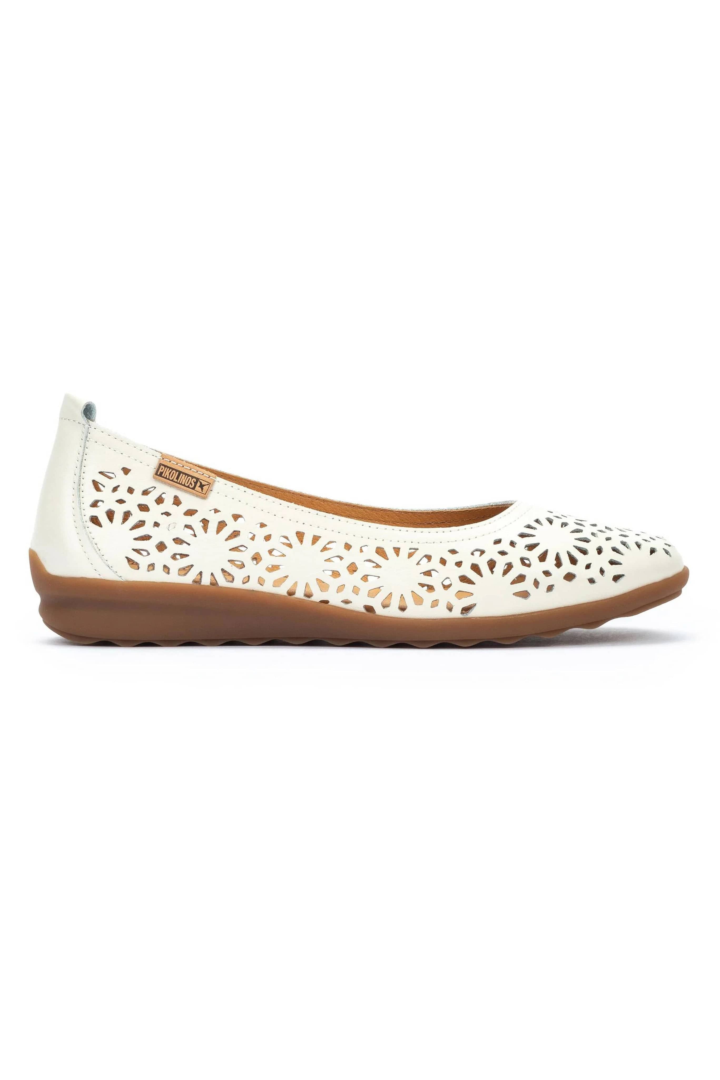 Pikolinos Alcoi Leather Ballet Pumps - Nata