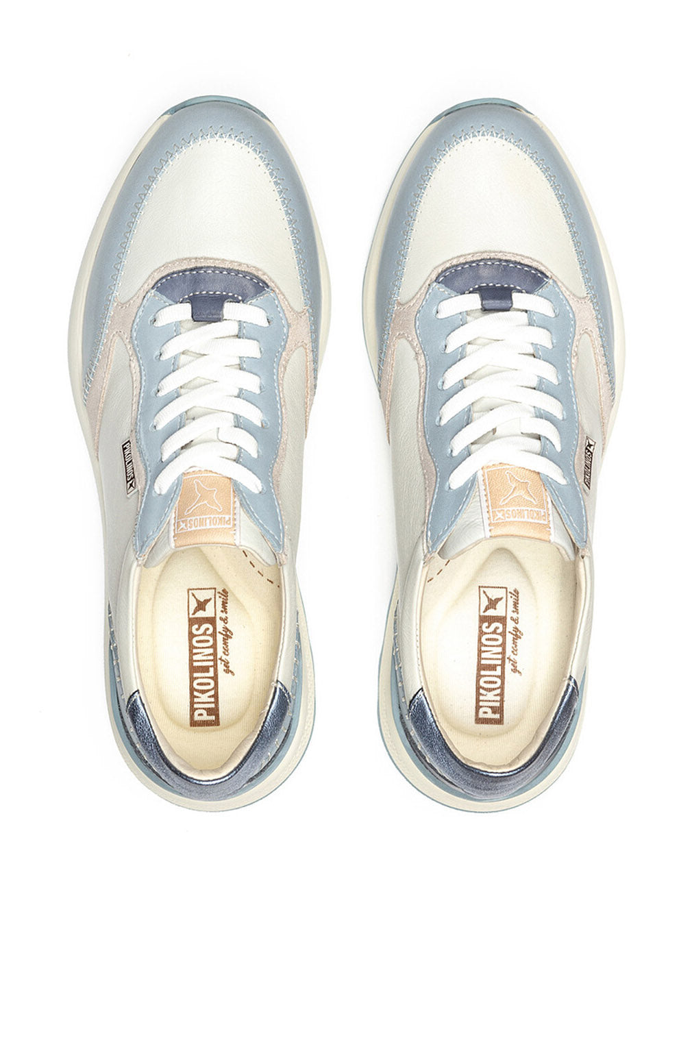 Pikolinos Arrecife Leather Contrast Trainers - Denim