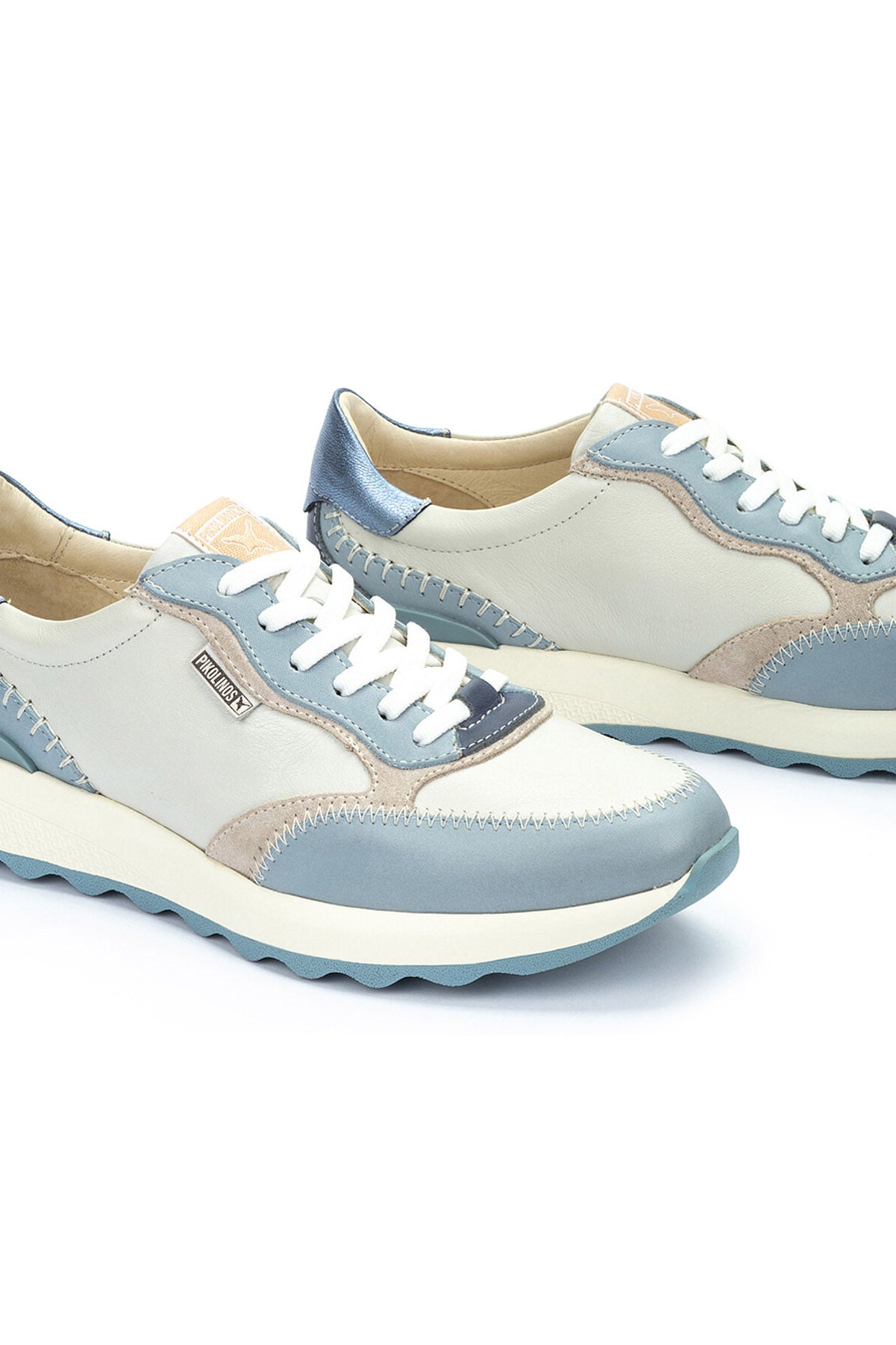 Pikolinos Arrecife Leather Contrast Trainers - Denim