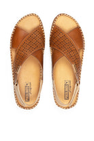 Pikolinos Cadaques Leather Peep-Toe Sandals - Brandy