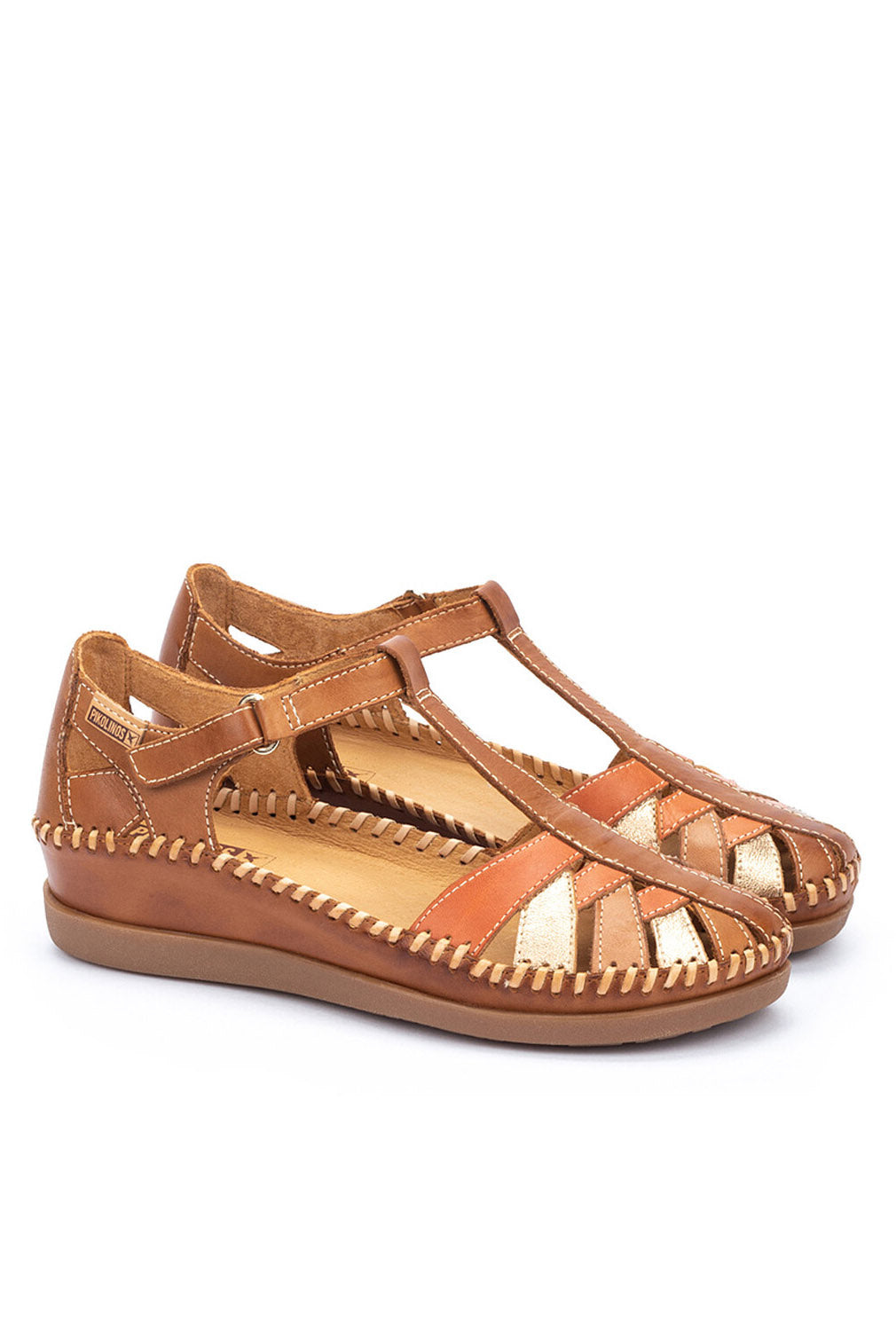 Pikolinos Cadaques Leather Woven Sandals - Brandy