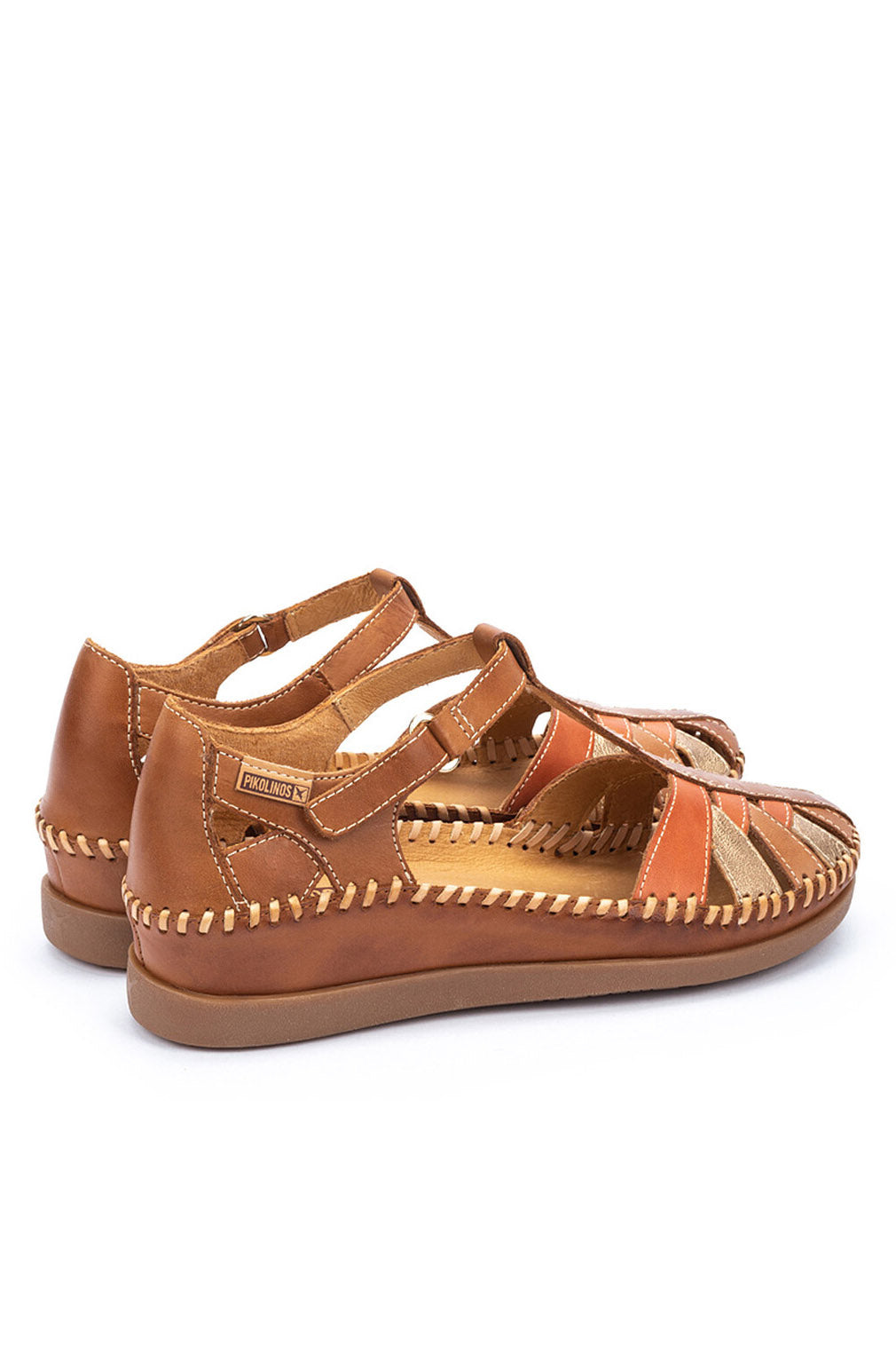Pikolinos Cadaques Leather Woven Sandals - Brandy