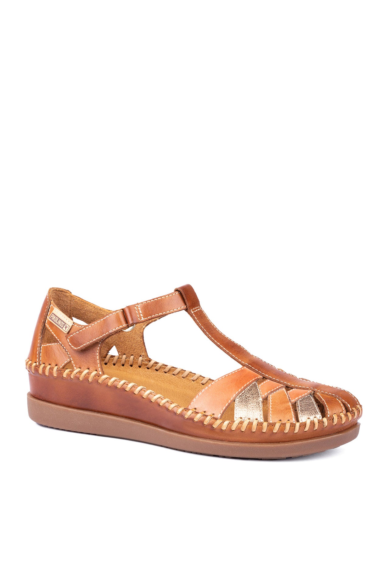 Pikolinos Cadaques Leather Woven Sandals - Brandy