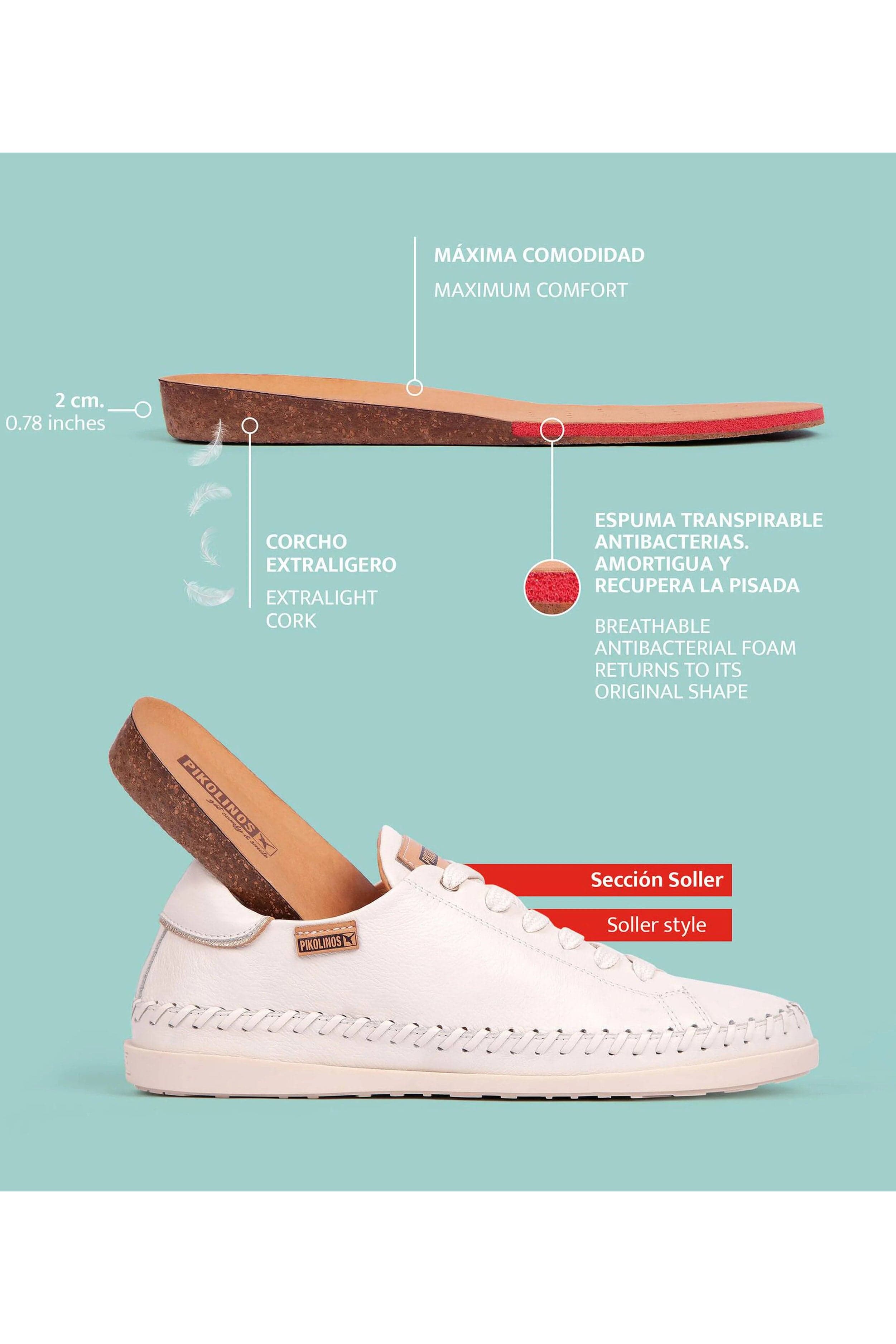 Pikolinos Cantabria Leather Side-Zip Trainers - Nata