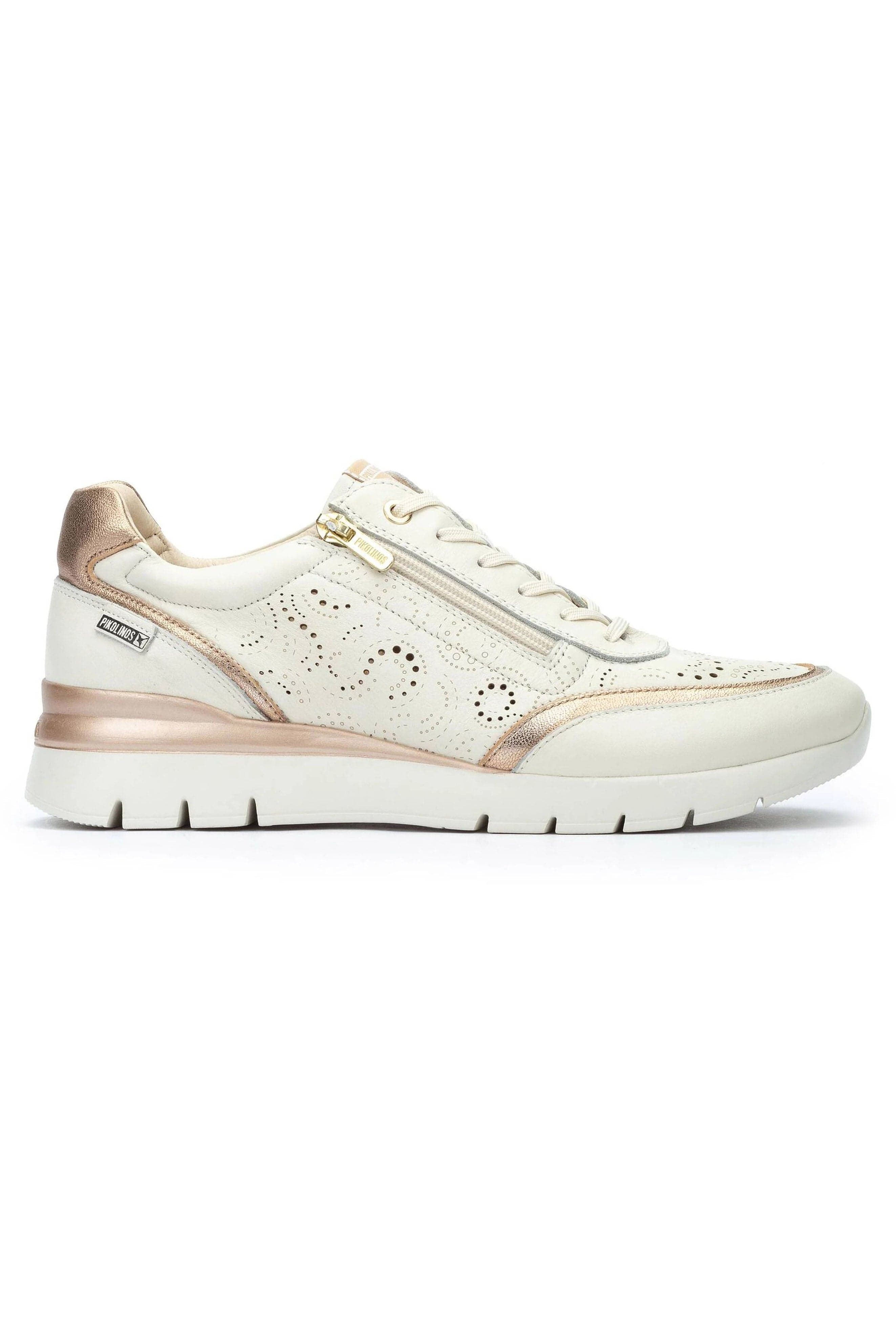 Pikolinos Cantabria Leather Side-Zip Trainers - Nata