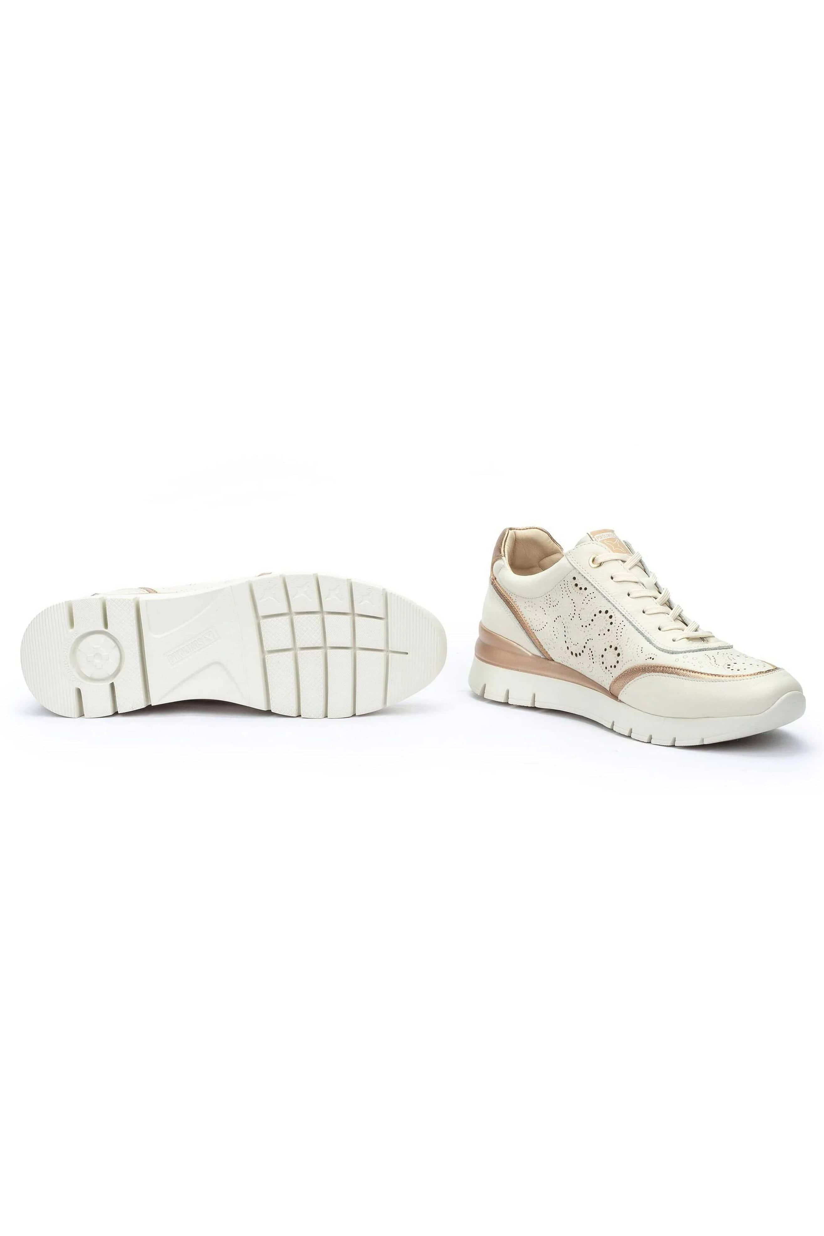 Pikolinos Cantabria Leather Side-Zip Trainers - Nata
