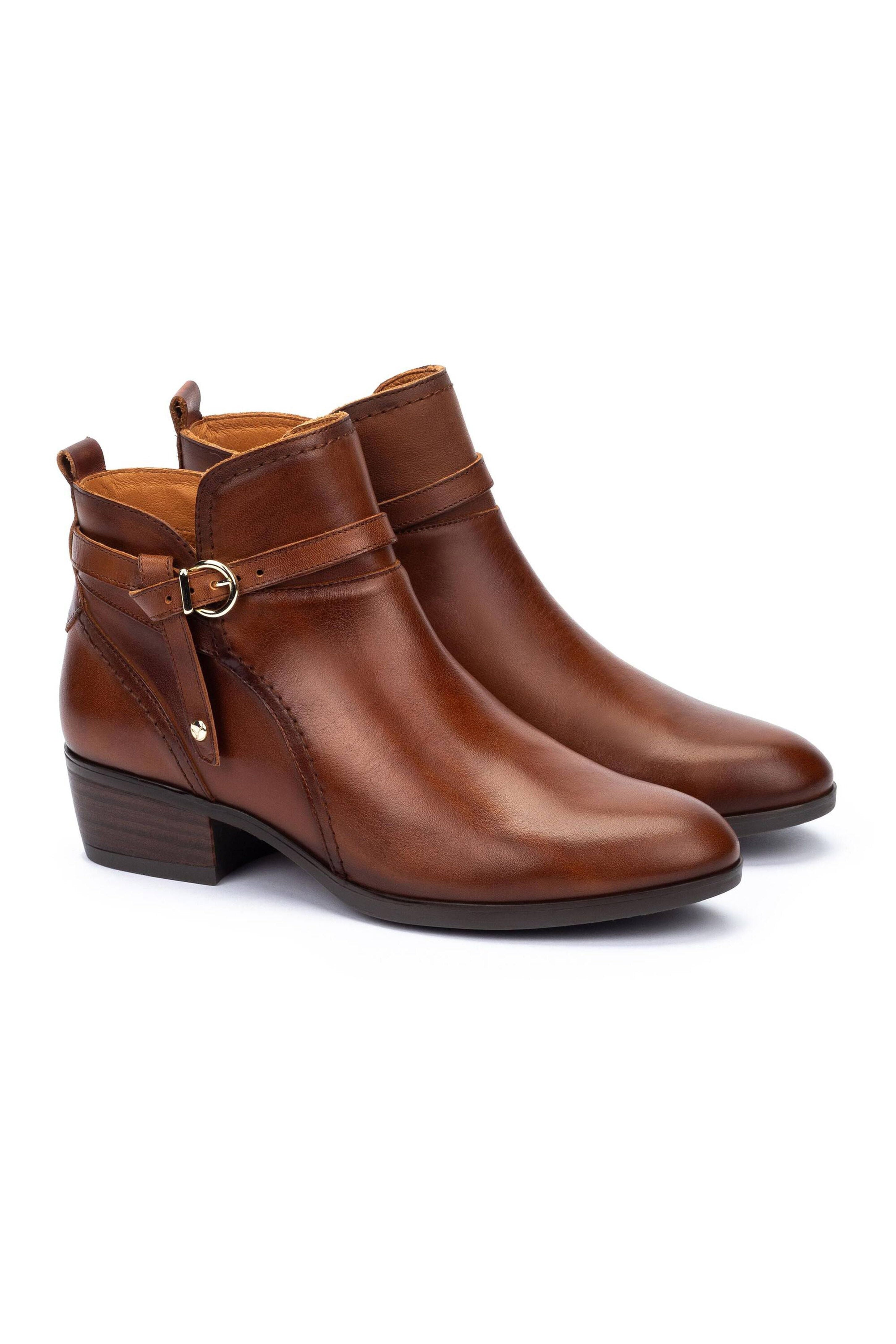 Pikolinos Daroca Leather Heeled Ankle Boots - Cuero