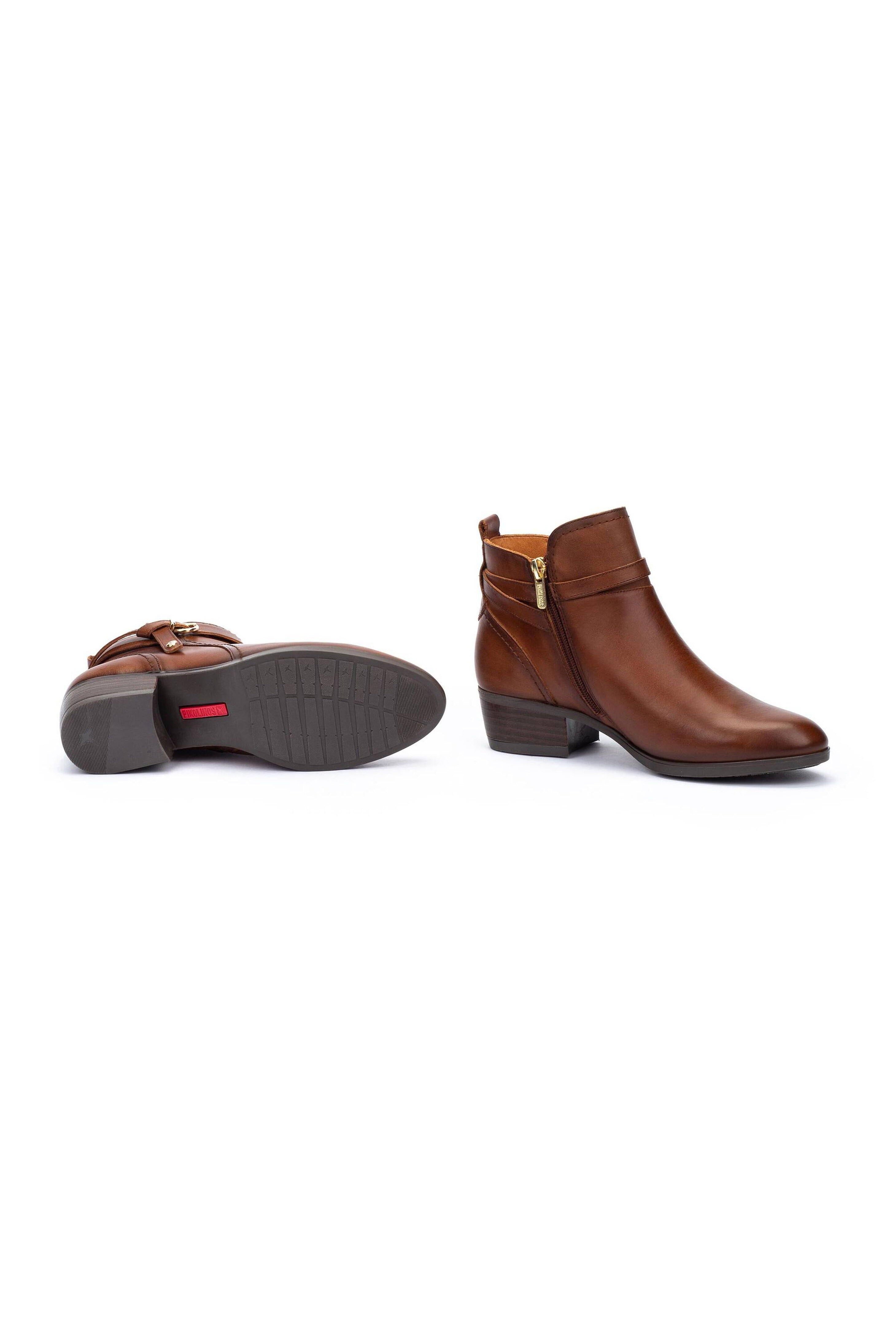 Pikolinos Daroca Leather Heeled Ankle Boots - Cuero