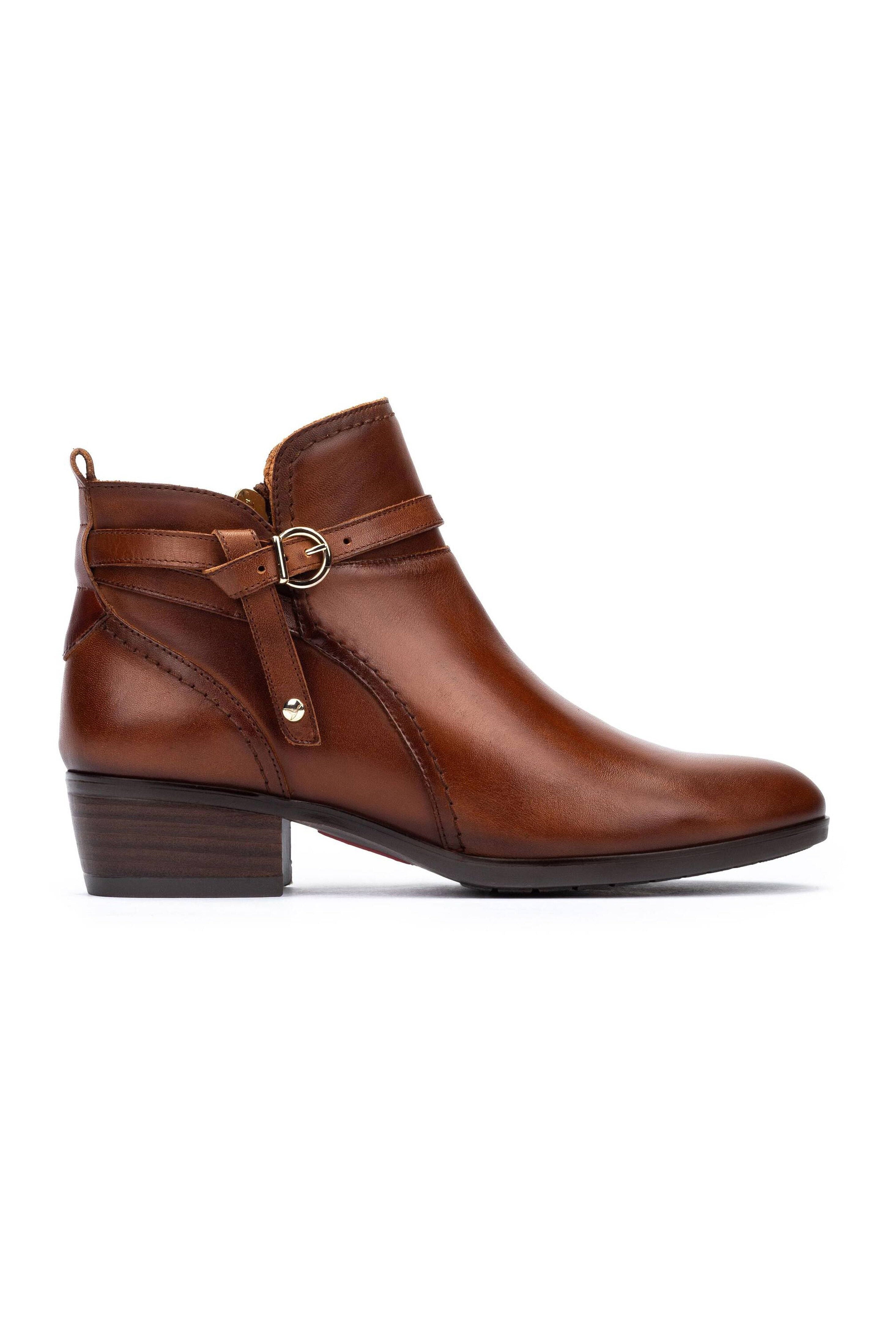 Pikolinos Daroca Leather Heeled Ankle Boots - Cuero