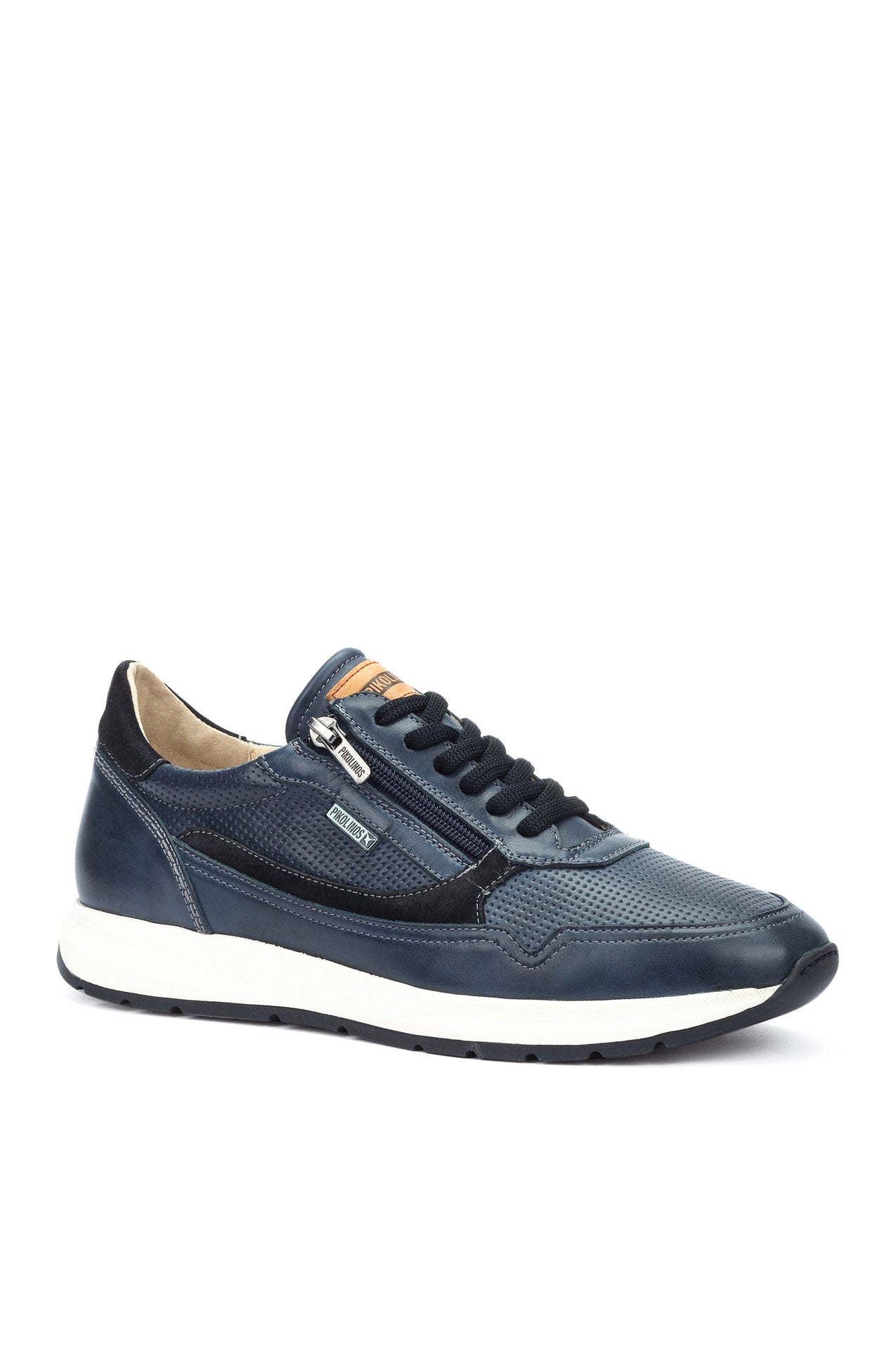 Pikolinos Getafe Leather Side-Zip Trainers - Blue
