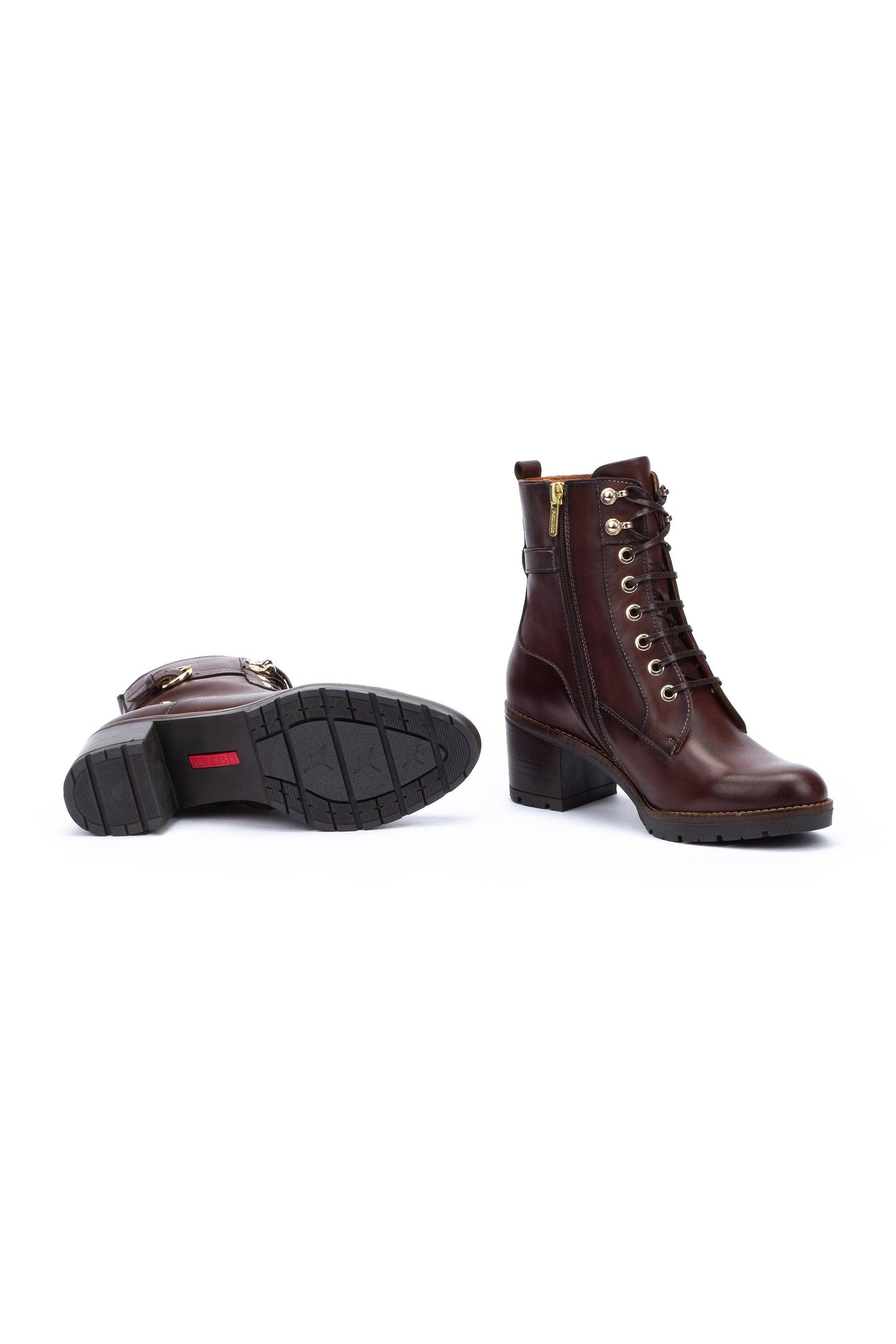 Pikolinos Llanes Leather Heeled Ankle Boot - Caoba