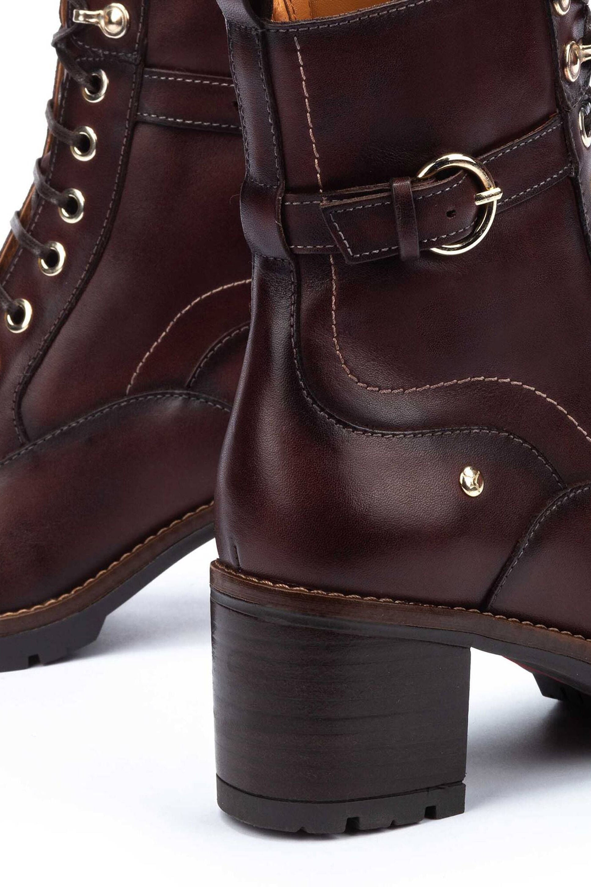 Pikolinos Llanes Leather Heeled Ankle Boot - Caoba