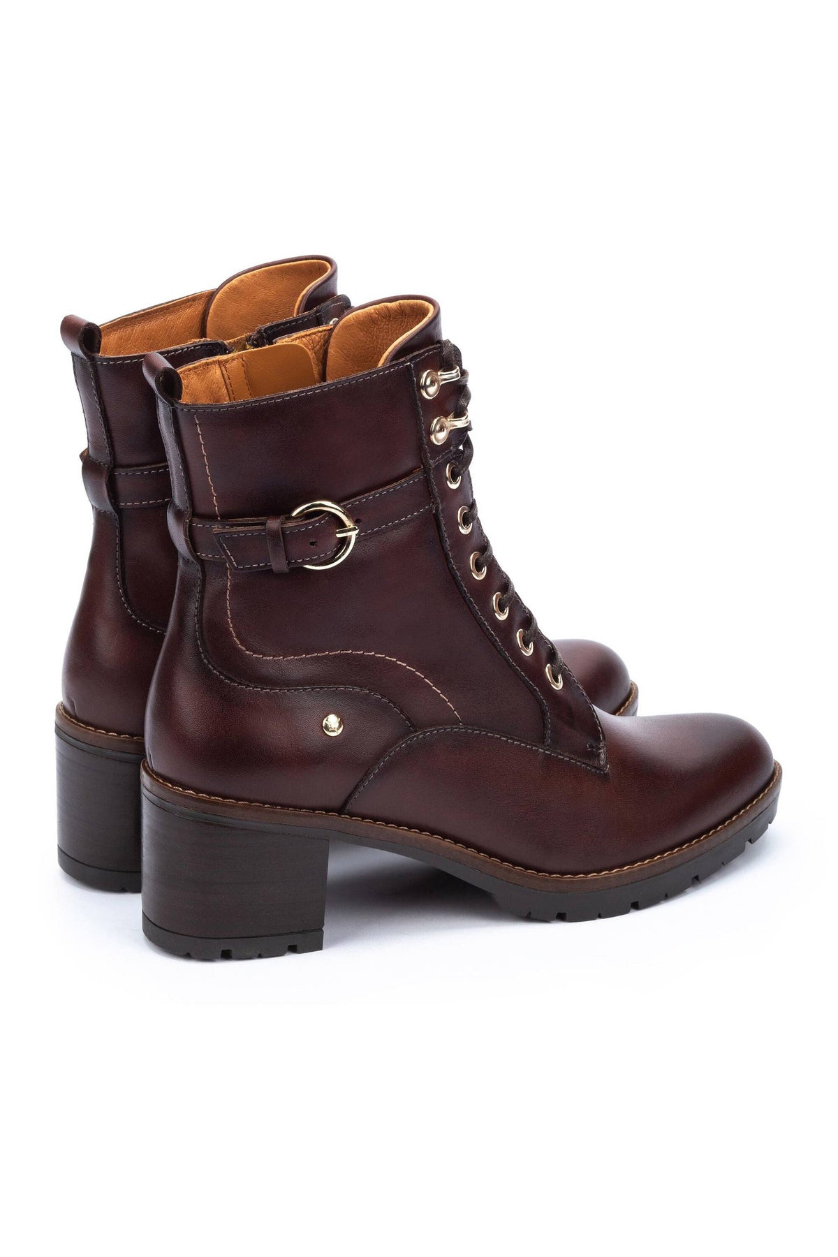 Pikolinos Llanes Leather Heeled Ankle Boot - Caoba