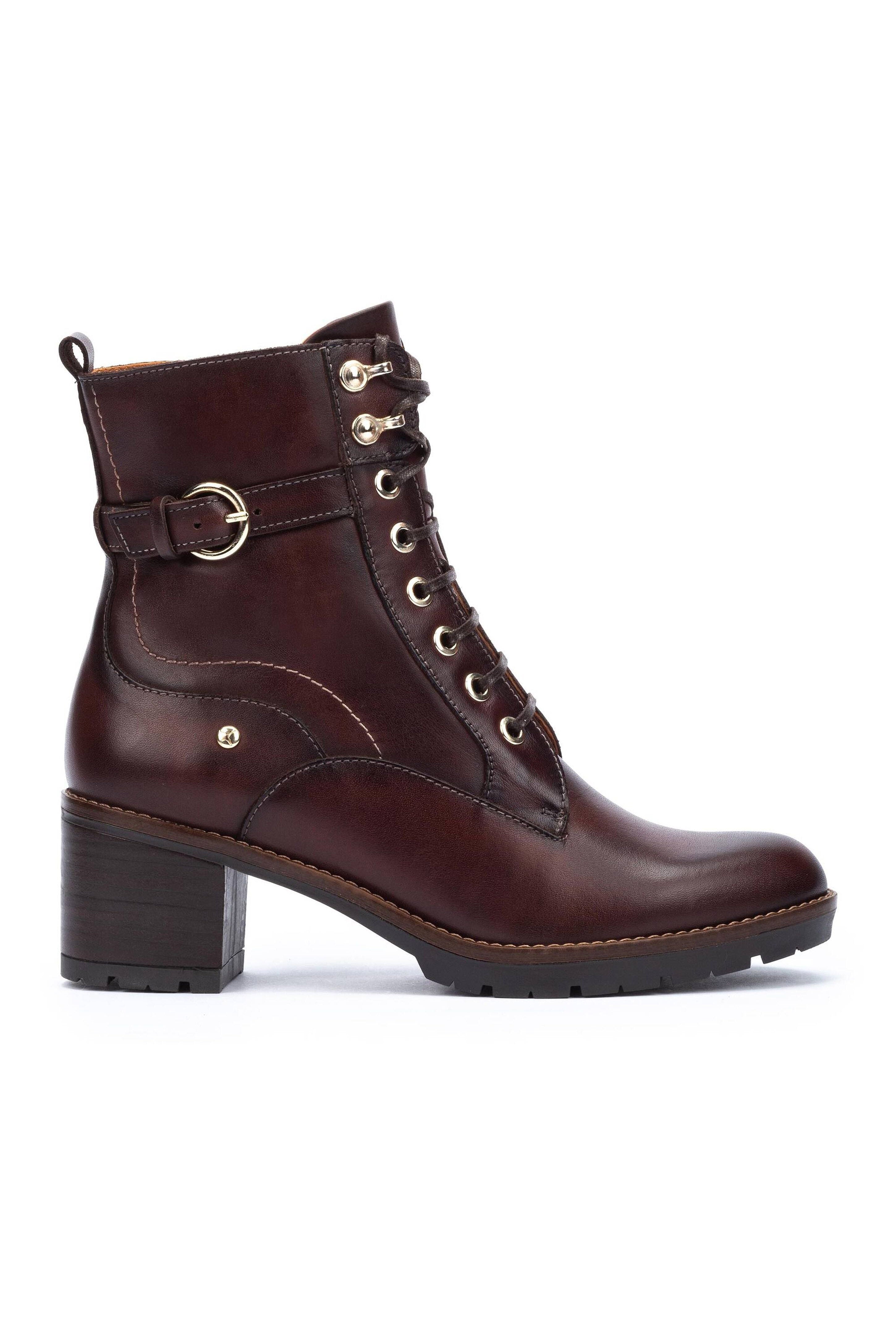 Pikolinos Llanes Leather Heeled Ankle Boot - Caoba