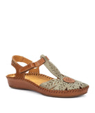 Pikolinos P Vallarta Leather Detail Sandals - Sage