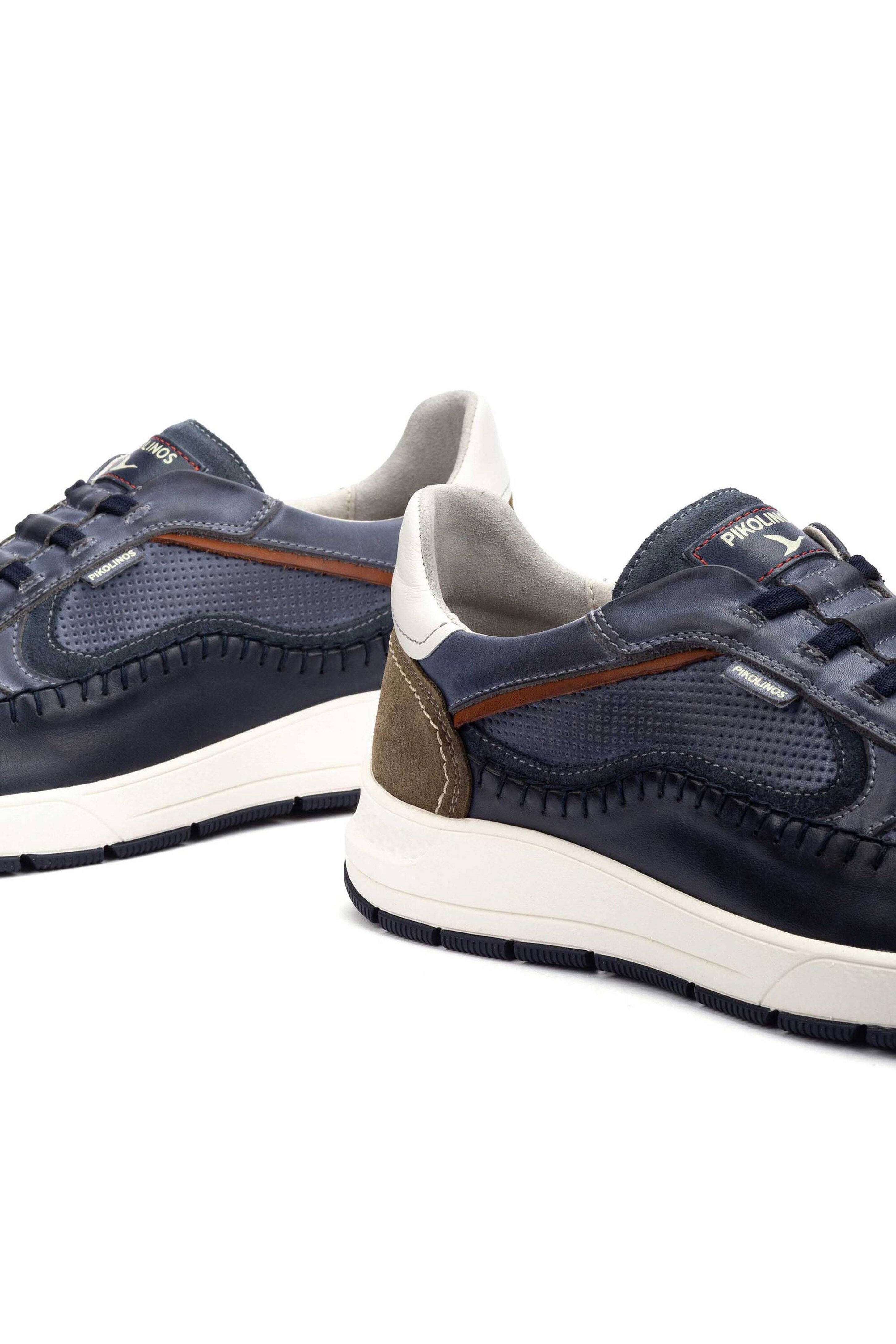 Pikolinos Salamanca Elasticated Leather Trainers - Blue