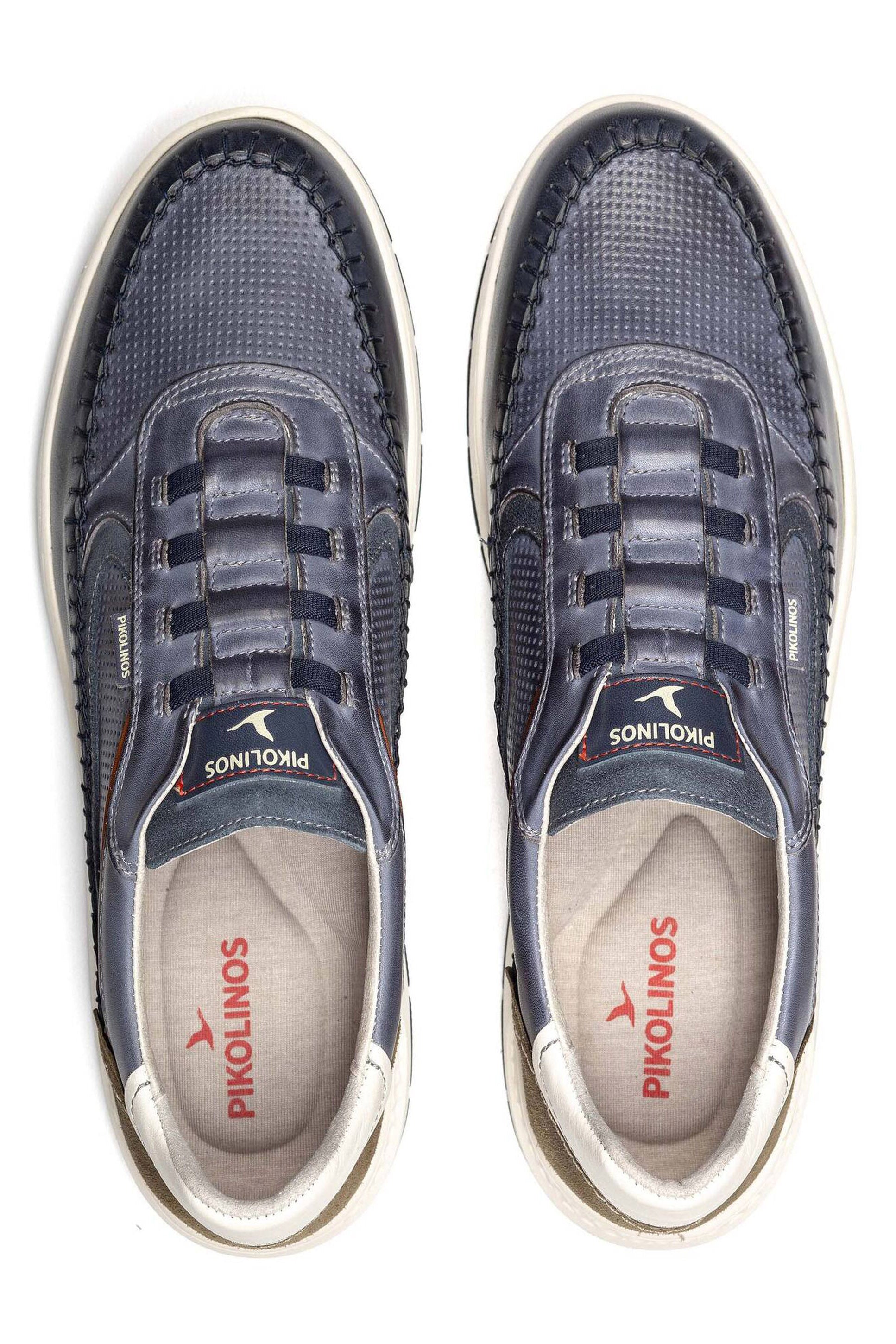 Pikolinos Salamanca Elasticated Leather Trainers - Blue