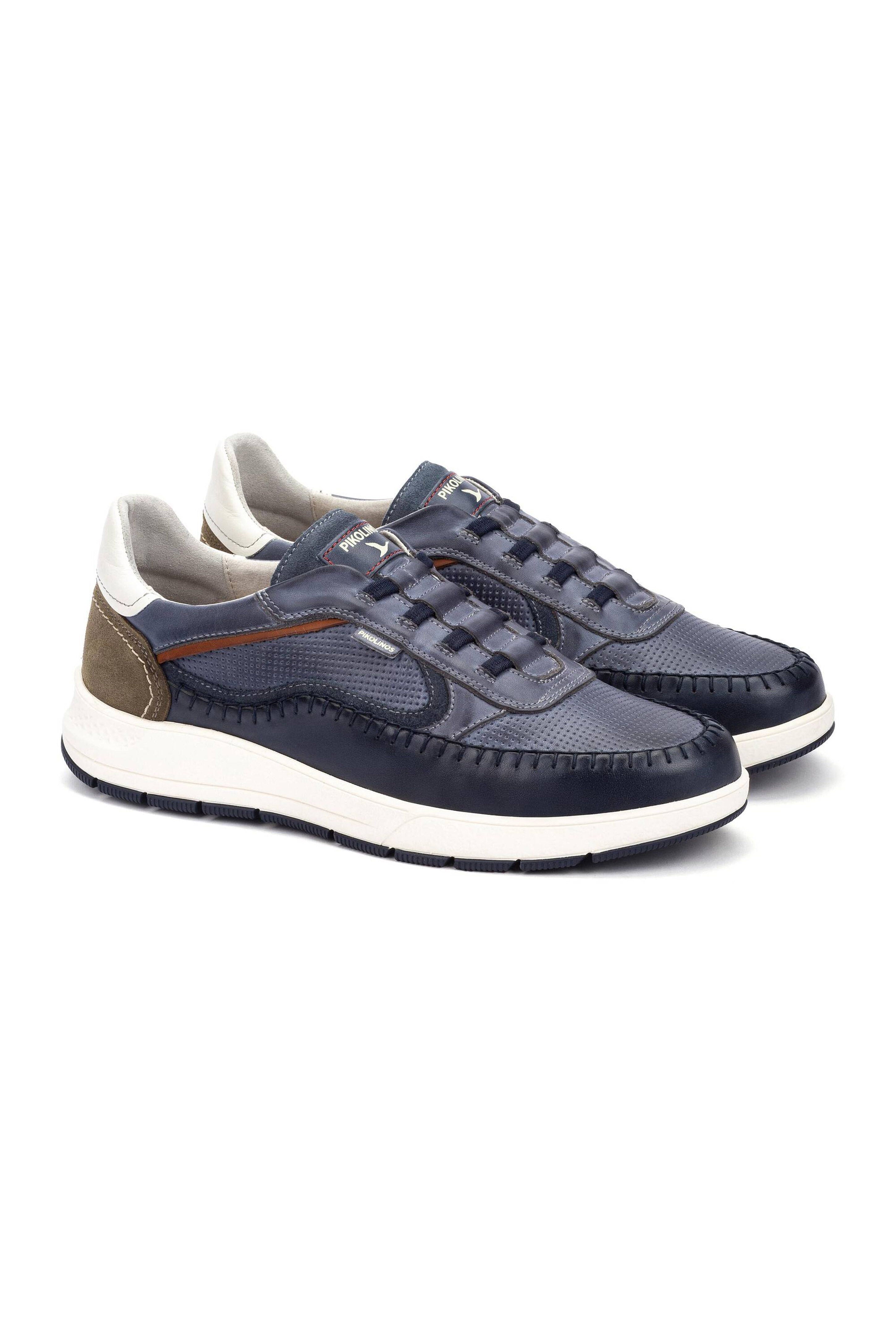 Pikolinos Salamanca Elasticated Leather Trainers - Blue