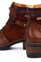 Pikolinos San Sebastia Leather Lace Up Heeled Ankle Boots - Cuero