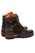 Pikolinos San Sebastia Leather Lace Up Heeled Ankle Boots - Forest