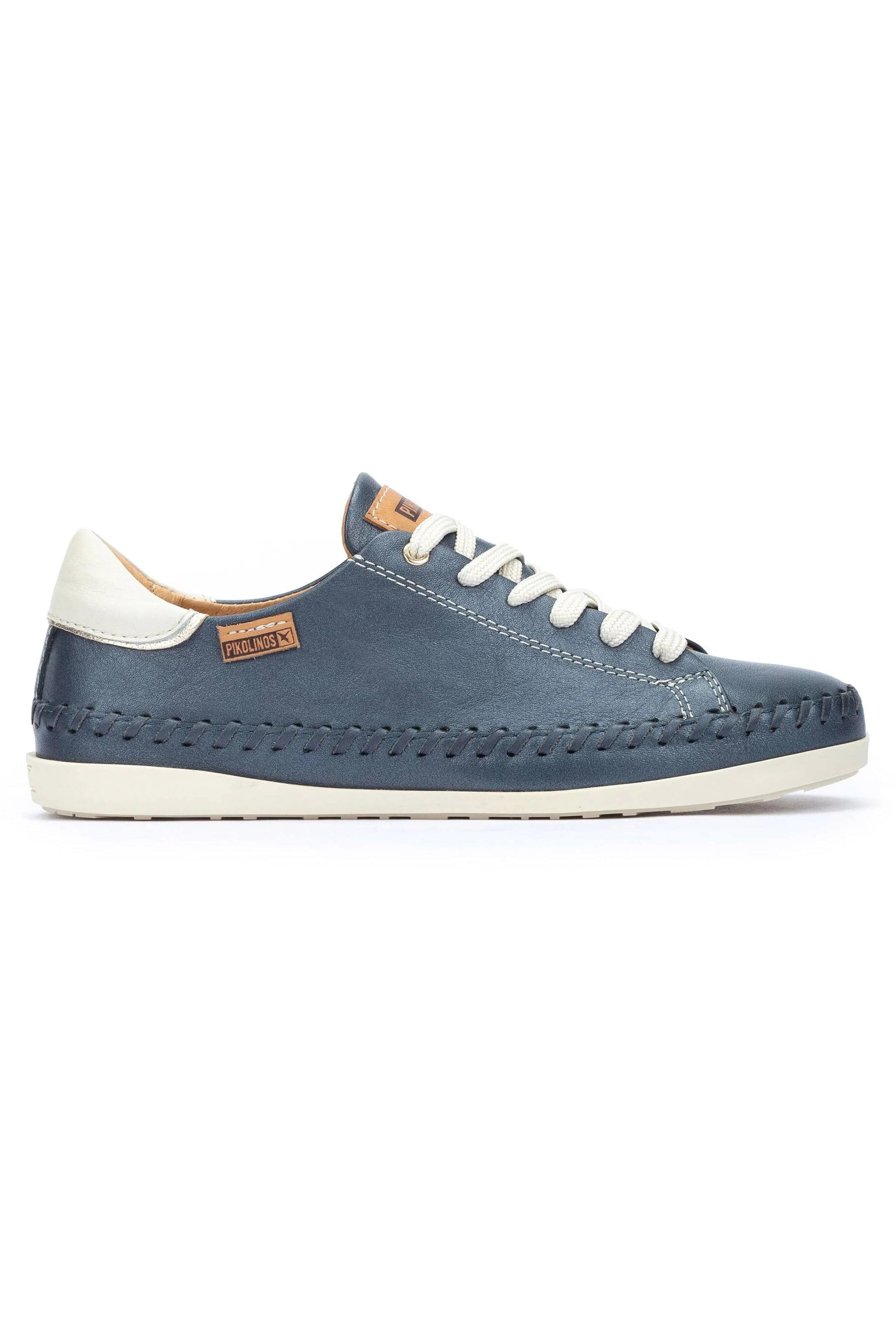 Pikolinos Soller Leather Trainers with Elastic Laces - Blue